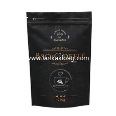 China Laminated reusable aluminum foil zip lock bag stand up pouch black coffee bag supplier