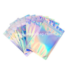 China Gift Aluminum-plated Self-sealing Zipper Holographic Foil Small Pouch supplier