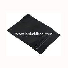 China Matte Black Small Aluminum Foil Smell Proof Powder Heat Sealable Flat Ziplock Bag Pouch supplier