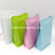 China Aluminum Foil Plastic Flat Bottom Side Gusset Coffee Pouch Bag with Valve supplier
