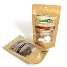 China Custom Printed Cookie Food Packaging Bag Biodegradable Brown Kraft Paper Bag With Ziplock supplier