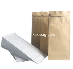 China High Barrier Natural Kraft Paper Stand up Ziplock Coffee Pouches Bags with Valve &amp; Zipper supplier