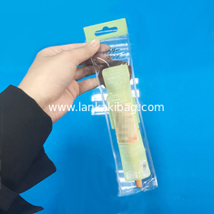 China Custom Logo Eco-friendly Packaging clear PVC plastic makeup brush bag with header supplier