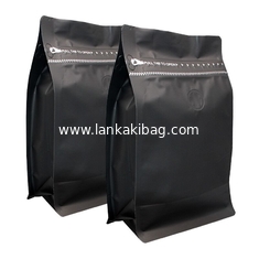 China Wholesale 250g 500g flat bottom coffee bags with valve/Biodegradable zipper coffee packaging bags/Matte Black coffee bag supplier