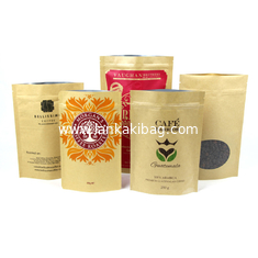 China custom stand up coffee packaging kraft paper Pouches zipper bag printing supplier