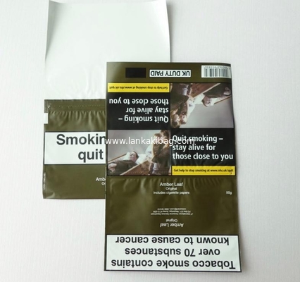 Custom plastic 30g Rolling Tobacco Plastic Pouch with Adhesive supplier