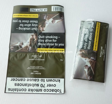 Custom plastic 30g Rolling Tobacco Plastic Pouch with Adhesive supplier