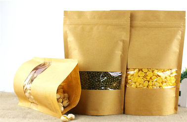 Clear Doypack Candy Kraft Paper Zipper Bags with Window supplier