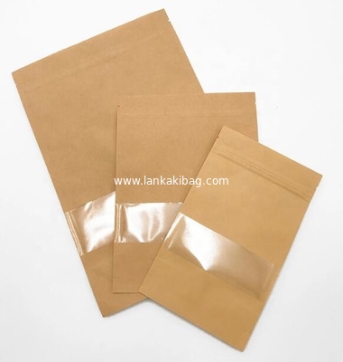 Kraft Paper Standing up Pouches Packaging Zipper Bag for Food supplier