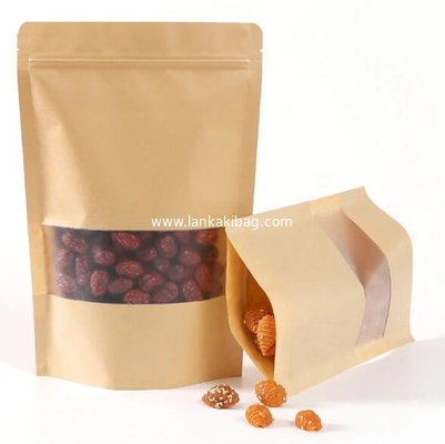 Kraft Paper Standing up Pouches Packaging Zipper Bag for Food supplier