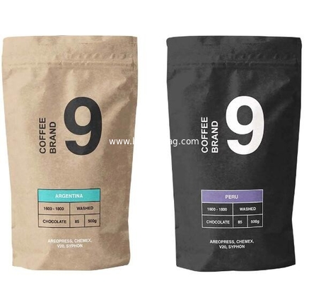 Biodegradable Compostable Ziplock Stand up pritned eco friendly kraft paper Packaging Bags supplier