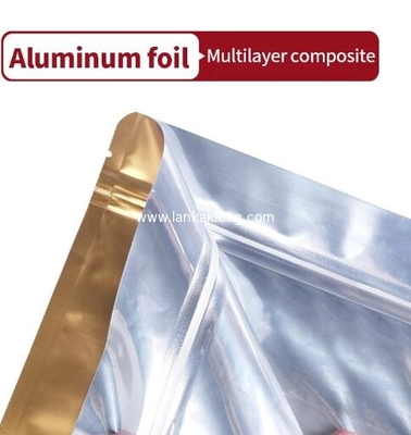 Flat Bottom silver foil food packaging ziplock Bags with Window for Snack packing supplier