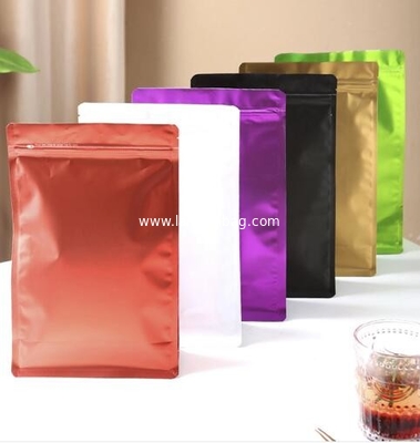 Flat Bottom silver foil food packaging ziplock Bags with Window for Snack packing supplier