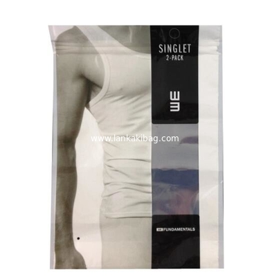 Custom printed eco friendly 3-Sides Sealed Aluminum Foil Zip lock plastic bags for underwear packing supplier