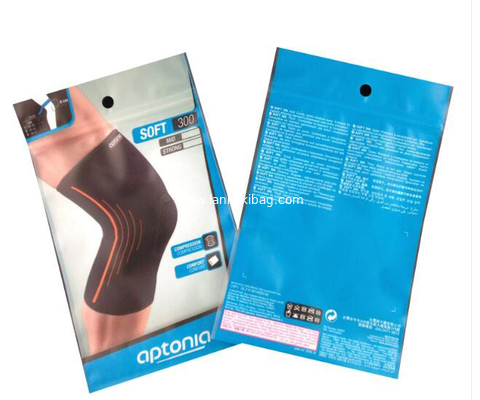 Custom printed eco friendly 3-Sides Sealed Aluminum Foil Zip lock plastic bags for underwear packing supplier