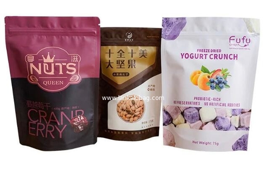 Stand up Aluminum Foil  Zip Lock printed plastic bags for food packaging supplier