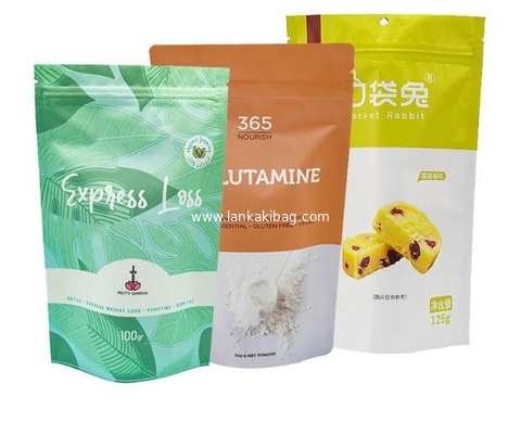 Stand up Aluminum Foil  Zip Lock printed plastic bags for food packaging supplier