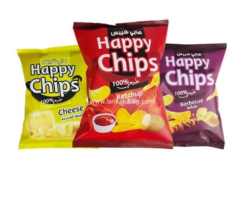 Custom Food Popcorn Potato Chips three side seal pouch for Snack supplier