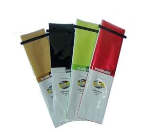 Customized Tin Tie Coffee Bean Bag / Aluminum Foil Side Gusset Quad Seal Packaging Coffee Bag with Valve supplier