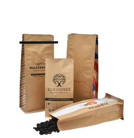 Customized Tin Tie Coffee Bean Bag / Aluminum Foil Side Gusset Quad Seal Packaging Coffee Bag with Valve supplier