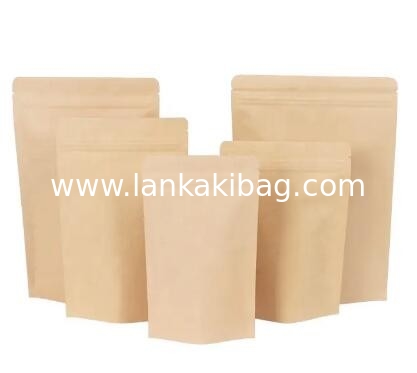 resealable zipper printed  kraft paper stand up pouch powder packaging bags supplier