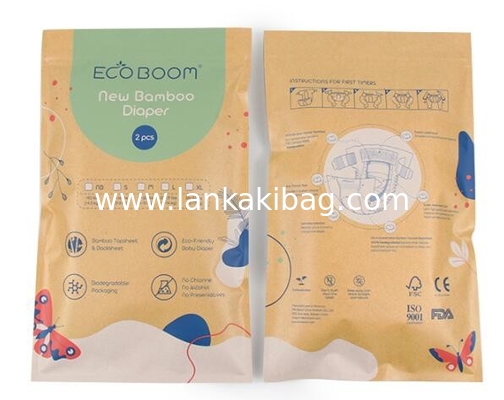 Stand up Ziplock Biodegradable printed kraft paper bags for underwear packing supplier