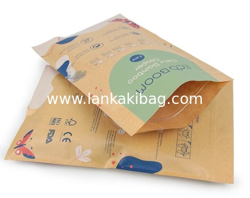 Stand up Ziplock Biodegradable printed kraft paper bags for underwear packing supplier