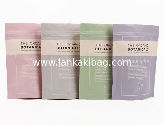 Custom Printed Food Packaging Bag Ziplock Kraft Paper Stand Up Pouch With Zipper supplier