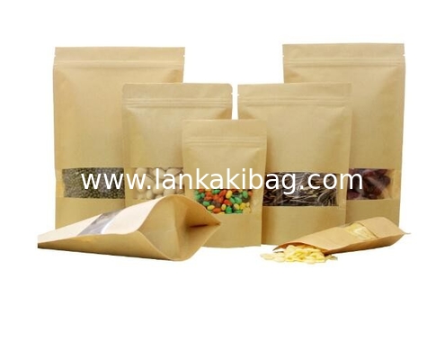 Stand up Ziplock Biodegradable printed kraft paper bags for underwear packing supplier