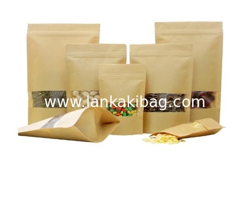 Stand up Ziplock Biodegradable printed kraft paper bags for underwear packing supplier