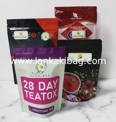 Stand up mylar foil mini pouches with ziplock for Food Packaging supplier