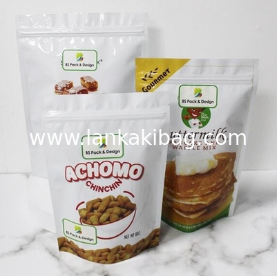Custom printing Stand up aluminium foil laminated pouches with Ziplock supplier