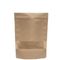Custom Printed Reclosable k Stand Up Brown Kraft Paper Bag With Clear Window For Food Package supplier