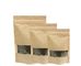 Custom Printing PE coated dried fruit and food packaging kraft paper bag with window and zipper supplier