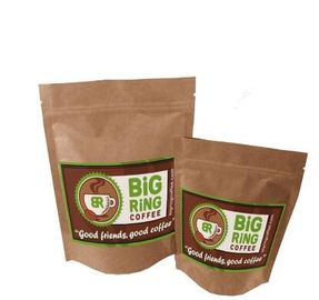 Custom Printing PE coated dried fruit and food packaging kraft paper bag with window and zipper supplier
