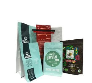 Recyclable aluminum foil zipper pouch coffee packaging bags with valve supplier
