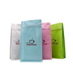 Recyclable aluminum foil zipper pouch coffee packaging bags with valve supplier