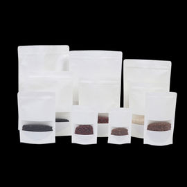 Standing Up Food Grade Brown Kraft Paper Zipper Poly Bags with Clear Window supplier