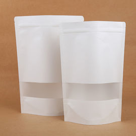 Standing Up Food Grade Brown Kraft Paper Zipper Poly Bags with Clear Window supplier