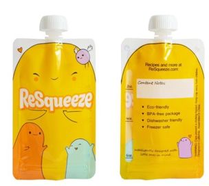 Custom Design Baby Food Pouch Spout Bag For Kids With Clear Window Double Zip Lock Squeeze Filling Pack supplier