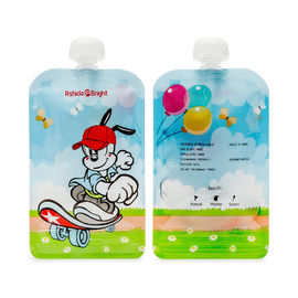 Custom Design Baby Food Pouch Spout Bag For Kids With Clear Window Double Zip Lock Squeeze Filling Pack supplier