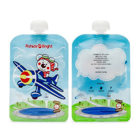 Custom Design Baby Food Pouch Spout Bag For Kids With Clear Window Double Zip Lock Squeeze Filling Pack supplier