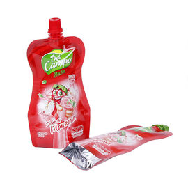 Food Grade Customized Plastic stand up plastic bag spout Top Beverage Bags drink bag with clear spout pouch supplier