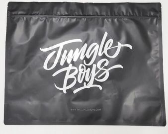 Custom k smell proof bag plastic stand up pouch with aluminum foil clear window tobacco leaf bag supplier