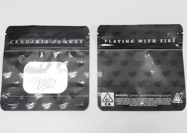 Custom k smell proof bag plastic stand up pouch with aluminum foil clear window tobacco leaf bag supplier