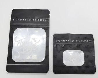 Custom k smell proof bag plastic stand up pouch with aluminum foil clear window tobacco leaf bag supplier
