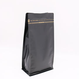 500g Black matt flat bottom k coffee Packaging bags with valve for coffee beans supplier