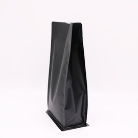 500g Black matt flat bottom k coffee Packaging bags with valve for coffee beans supplier