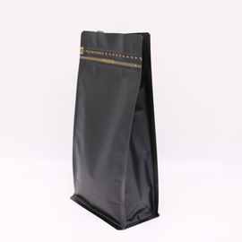 500g Black matt flat bottom k coffee Packaging bags with valve for coffee beans supplier