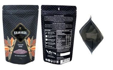 Customized printing food grade stand up pouch matte black zip lock food bag packaging supplier